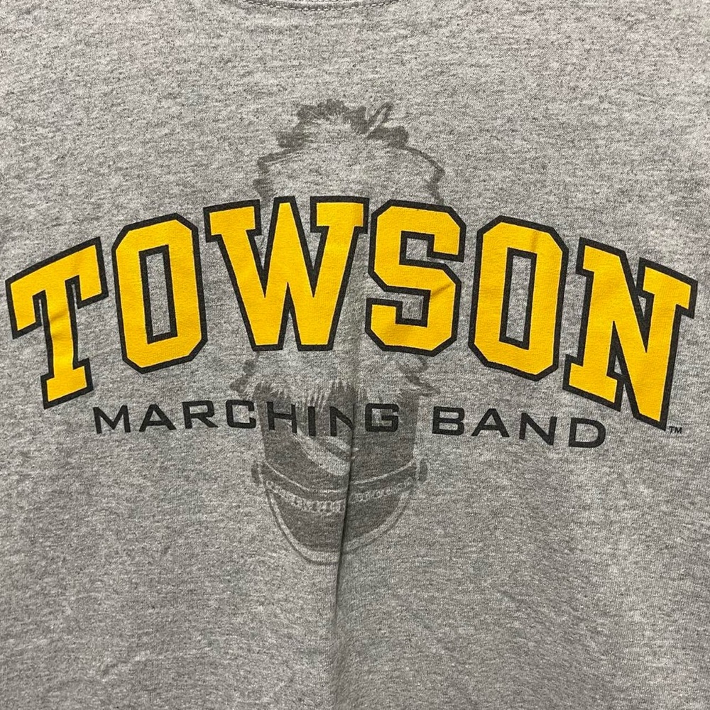 Grey Towson University marching band college music short sleeve crewneck T-shirt - Picture 2 of 4